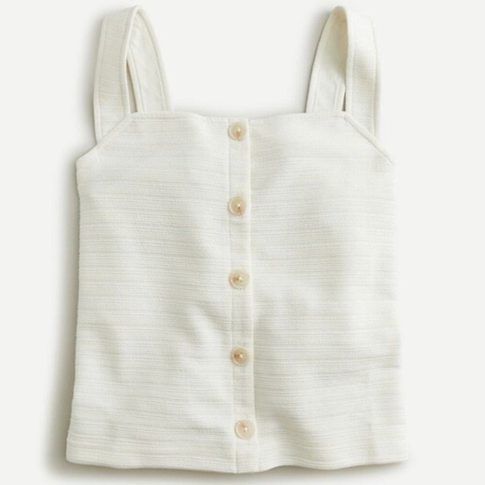 J. Crew Off White Textured Tank Size Small